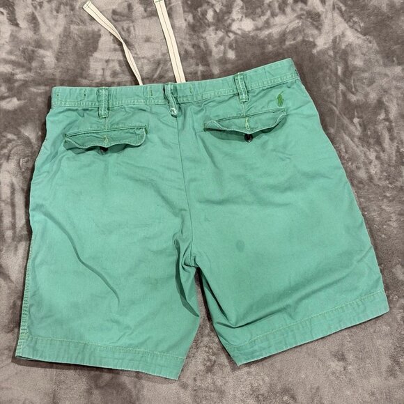 Vintage Polo Ralph Lauren Men’s Chino Shorts Size 36 Green with Pony Logo - Picture 2 of 8